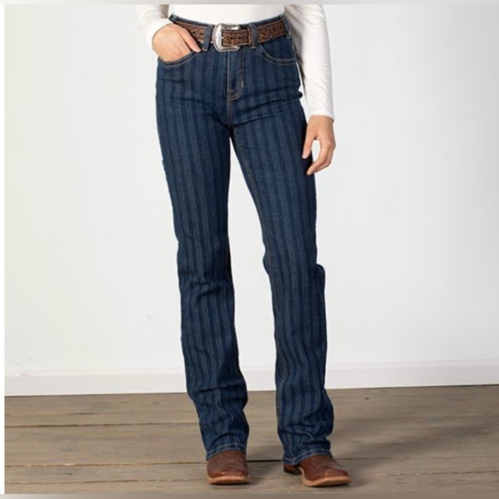 Rock & Roll Denim High-Rise Boocut Stacked In Stripes Jeans
